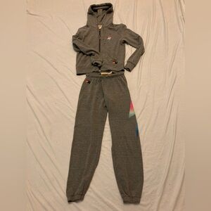 Aviator Nation Rainbow Bolt hoodie and jogger set